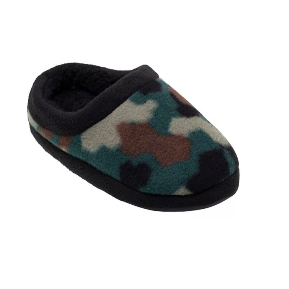 NWT Cuddl Duds Camo Fleece Clog Slippers Boys Large 5-6 (L)